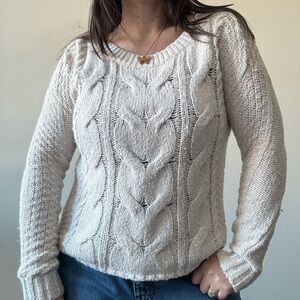 Hollister Cream Cable Knit Sweater